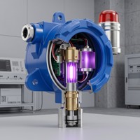 HIREP ATEX Bersertifikat Detektor dan Analisa Gas EX LEL Katalitik Tetap Bersertifikasi ATEX HRP-T2000-A Alarm Suara dan Cahaya IP66 0-100% LEL Gas