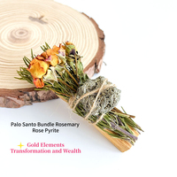 Paquete de Varillas de Incienso de Palo Santo Silvestre, Hierbas Secas, Cristal, Palo Santo para Purificar, Cinco Elementos para Meditación y Rituales