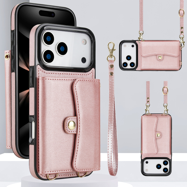 Hot Sale Anti-theft RFID Blocking Leather Wallet Phone Case Shockproof Multi Card Slots Protective Shell for iPhone & Samsung