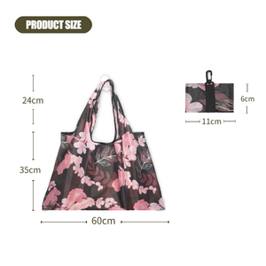 Thêm lớn 210D Oxford vải tái sử dụng siêu thị có thể gập lại mua sắm túi Hawaiian Trọng lượng nhẹ cuộn lên gấp Tote Túi - Product Image 4