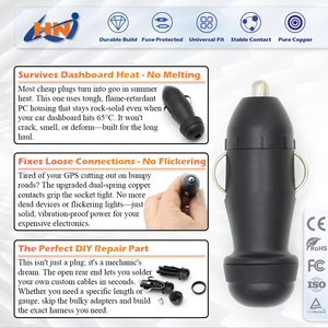 ปลั๊กจุดบุหรี่แบบมีฟิวส์ Huanuo 5A พร้อมปลอกพลาสติก 12V 24V ปลั๊กอัตโนมัติพร้อมสายไฟเปลือยสำหรับรถยนต์ รถบรรทุก รถบ้าน รถจักรยานยนต์ - Product Image 2