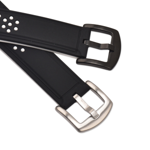 Hebilla de presión al por mayor para correas de reloj de silicona, de acero inoxidable, de 14 mm a 26 mm, en negro y plata, hebilla metálica para reloj - Product Image 5