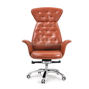 Silla de cuero genuino PU moderna de lujo al por mayor de fábrica OEM silla de oficina ejecutiva giratoria reversible ajustable - Product Image 2