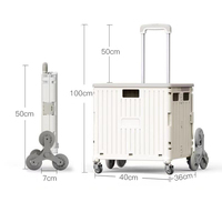 Chariot de courses pliable portable Eastshine avec roues universelles à 360 degrés, en PP, avec système de verrouillage, léger