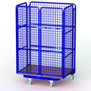 Heavy Duty Personnalisé En Acier Pliable Fil Métallique Maille Logistique Cargo Rolling Cage Chariot Premium Stockage Équipement Entrepôt - Product Image 3