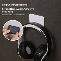 Support mural multifonctionnel sans perçage pour casque de jeu, à fixer sous la table, gain de place, avec crochet de rangement