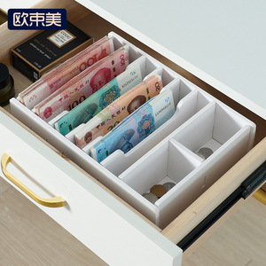 <b>Drawer</b> Organizer Rectangular Multi Compartment Money Coin Storage Desktop Office Organizer - Product Image 1
