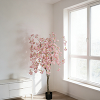 Pohon Sakura Mewah 180cm, Cabang Buatan Seperti Asli, Pohon Bunga Sakura untuk Dekorasi Pernikahan dan Rumah, Pohon Bunga untuk Latar Belakang