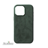 Coque de téléphone iPhone 15 Plus en Alcantara italien authentique, entièrement recouverte, découpée avec précision au laser, aimant puissant, prix d'usine