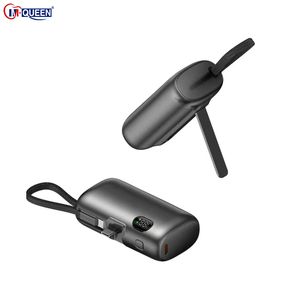 PD 22.5W Digital Display Custom Logo Portable Fast Charging Power Bank 10000mah With Built in <b>Cable</b> for Cell Phone - Product Image 1