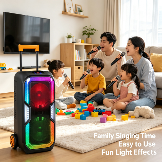 GENCE Professional 10-Inch Portable Trolley Speaker for 5.0 Wireless Soundbox RGB 50-100W for Public Address Use