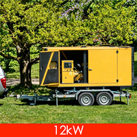 Générateur diesel mobile monté sur remorque, alimenté par un alternateur sans balais SDEC, 12 kW 15 kVA, alimentation de secours fiable, Generador