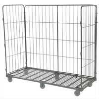 Carro de Paletización Metálico Plegable Manual con Ruedas, Capacidad 500KG, Contenedor Rodante