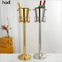 Seau à glace de luxe en acier inoxydable HADI pour champagne, avec support, capacité 3L/5L, pour restaurants et hôtels