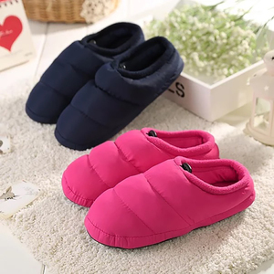 Comfortable Memory Foam Women's Winter Super Warm Camping Indoor Quilted <strong>Down</strong> <strong>Slippers</strong> for Men - Product Image 3