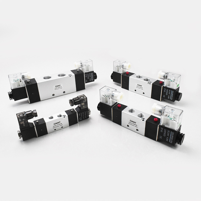 Airtac 4V120-06 4V220-08 4V320-10 4V420-15 5 Port 2 Position 1/8 1/4 3/4 1/2 Inch Double Coil Pneumatic Air Solenoid Valve