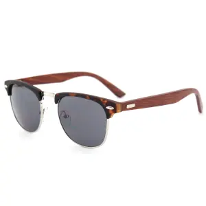 Flymoon fashion PC bamboo sunglasses, factory Custom Brand Logo high quality bamboo sunglasses UV400 Sun Glasses