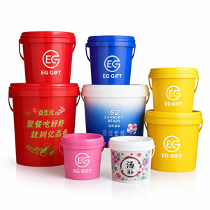 High Quality Transparent Wholesale Round Large Capacity Customized Transparent Plastic <b>Bucket</b> <b>With</b> <b>Lids</b> - Product Image 1