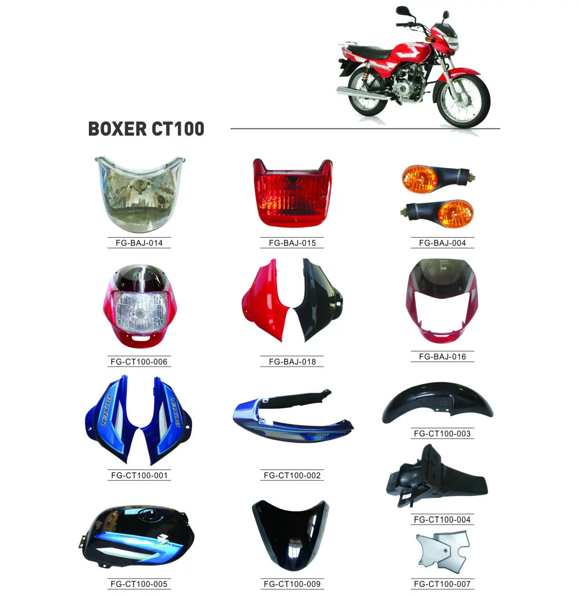 Boxer CT100 Motorfiets Onderdelen/India Motorfiets Onderdelen/Zuid-amerika Motorfiets Onderdelen