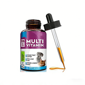 วิตามินรวมชนิดน้ำ 15-in-1 สำหรับแมวและสุนัข ผสมกลูโคซามีน คอนดรอยติน เสริมสร้างภูมิคุ้มกัน บำรุงสุขภาพข้อต่อ ผิวหนัง และขน - อาหารเสริมสำหรับสัตว์เลี้ยง - Product Image 1