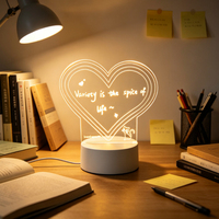 Veilleuse de Noël réinscriptible alimentée par USB, marqueur 3D avec tableau d'écriture acrylique vierge DIY pour la décoration intérieure – Vente directe usine