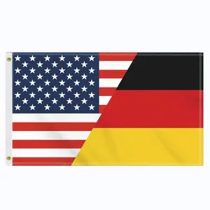 3x5 Ft USAドイツ旗、アメリカドイツドイツ屋外バナー、真ちゅう製グロメット付きガーデン用両面印刷装飾