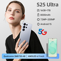 Smartphone S25 Ultra Version Globale Débloqué 16 Go + 1 To Android 14.0 avec Processeur Déca-cœur et Caméra Arrière 108 MP en Anglais, Espagnol, Allemand