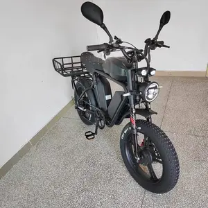 Ban hidrolik sepeda, 52V Sport sepeda kargo elektrik, Motor ganda 2000W 70Ah suspensi penuh rem hidrolik bingkai aluminium jarak jauh