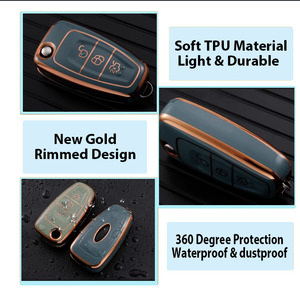 Portachiavi di Lusso Personalizzabile in TPU per <span class=keywords><strong>Ford</strong></span> Escape <span class=keywords><strong>Fiesta</strong></span> 12/15/17/18, Cover per Chiavi <span class=keywords><strong>Auto</strong></span> con Logo Huiyanleyun - Product Image 3