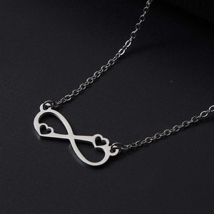 <span class=keywords><strong>Collana</strong></span> da Donna con Catena a <span class=keywords><strong>Cuore</strong></span> <span class=keywords><strong>Infinito</strong></span> in Acciaio Inossidabile Lucidato a Specchio di Alta Qualità - Product Image 2