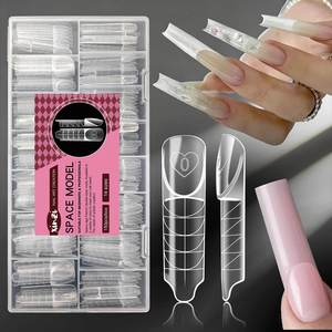 Moule en plastique PET pour nail art, pour espace négatif français, avec support sans papier, support de gabarit à échelle en forme d'escalier, emballage de base - Product Image 2