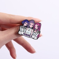 Broche en métal créative en gros, série cinéma et films, motif cœur et personnage d'amour de dessin animé, pour accessoires vestimentaires élégants