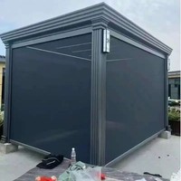 Pavillon à persiennes en alliage d'aluminium électrique avec ombrage pour cour et jardin extérieurs - Style chinois moderne