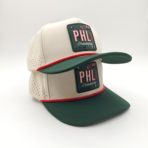 Casquette de golf imperméable 5 panneaux haut de gamme avec logo en silicone personnalisé, faible MOQ, OEM, perforations laser, coloris uniformes, vêtements de sport actifs - Product Image 3