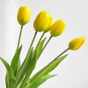 Ramo de tulipanes de Color personalizado de fábrica, tulipanes artificiales de seda con tacto Real para decoración de boda y hogar