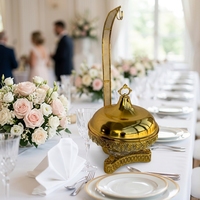 Modernes, langlebiges 8L Gold-Edelstahl-Chafing-Dish-Buffet-Speisenwärmer-Set – Hocheffiziente Speisenwärmer für Restaurants