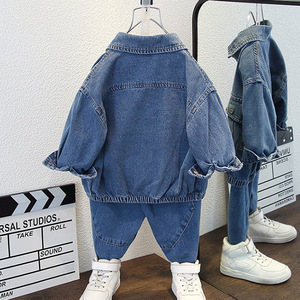 Western Style Casual Denim Kids Clothing Sets Cool <strong>Boy</strong> Long Sleeves Two Piece Set 8 Y Blue Cowboy Birthday Children's <strong>Suit</strong> - Product Image 5