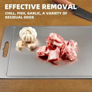 Juego de 3 Tablas de Cortar de Titanio - 100% Titanio Puro, Doble Cara, Grado Alimenticio, Resistentes al Óxido, Duraderas, Perfectas para Carne - Product Image 4