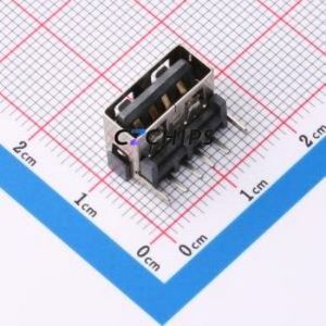 XUBF-0241-0780 USB Connector Bent Lead Through Hole Connector Type-A USB 2.0 Female Right Angle Insert - Product Image 1