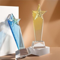 Trophée en cristal étoile à cinq branches gravé sur mesure pour compétitions sportives, cérémonies annuelles d'entreprise, souvenirs