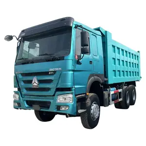 Hete Verkoop Gebruikte Blauwe Howo Export Rode Dumptrucks 371pk 375pk Stedelijke Bouwafval Vrachtwagen 6X4 Vuilniswagen Zware Vrachtwagen