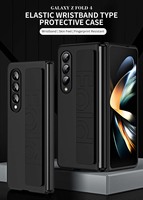 Casing pelindung ponsel Samsung Galaxy Z, casing pelindung tipe gelang elastis, penutup ponsel Matte dengan tali pergelangan tangan elastis