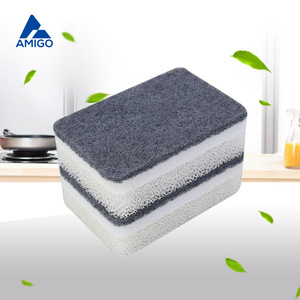 Éponge filtrante 3-en-1 Amigo, tampon de nettoyage rectangulaire pour cuisine, torchon, éponge à vaisselle, tampon dégraissant - Product Image 1