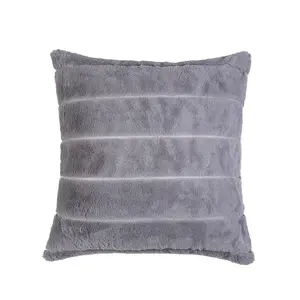 Накидка на подушку из меха кролика, однотонная подушка для дивана, зимняя плюшевая подушка