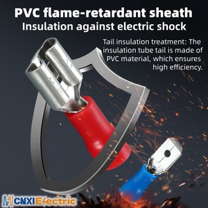 Bornes de déconnexion rapide à lame mâle en cuivre isolées <span class=keywords><strong>PVC</strong></span> haute conductivité série CNXI MDD pour applications automobiles - Product Image 3