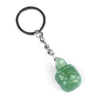 Porte-clés tortue en agate de cristal naturel, pierre semi-précieuse sculptée, breloque de sac animalière, vente en gros, style bohème spirituel vintage, guérison