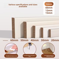 Plinthe en bois massif apprêtée blanche - Design moderne durable et écologique pour la décoration de villas et de maisons, installation facile