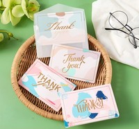 Biglietto di ringraziamento personalizzato con logo del brand, stampa su carta artistica, biglietto di auguri aziendale a doppia faccia a colori
