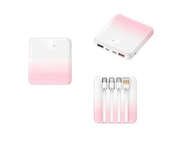 Batterie externe bleue et blanche 20000 mAh 22,5 W avec câble USB C, haute qualité, PD 20 W, mini batterie externe