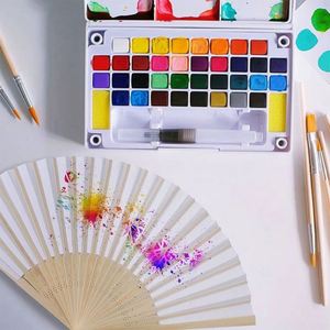 Abanico de Bambú para Programa de Boda en la Playa - Diseños de Flores Tropicales y Nombres Personalizados - Product Image 5